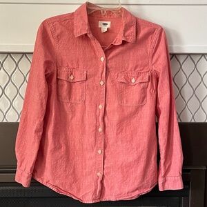 100% cotton button-down long-sleeve work shirt